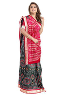 Terracotta design sambalpuri silk saree with blouse piece