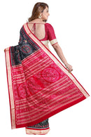 Terracotta design sambalpuri silk saree with blouse piece
