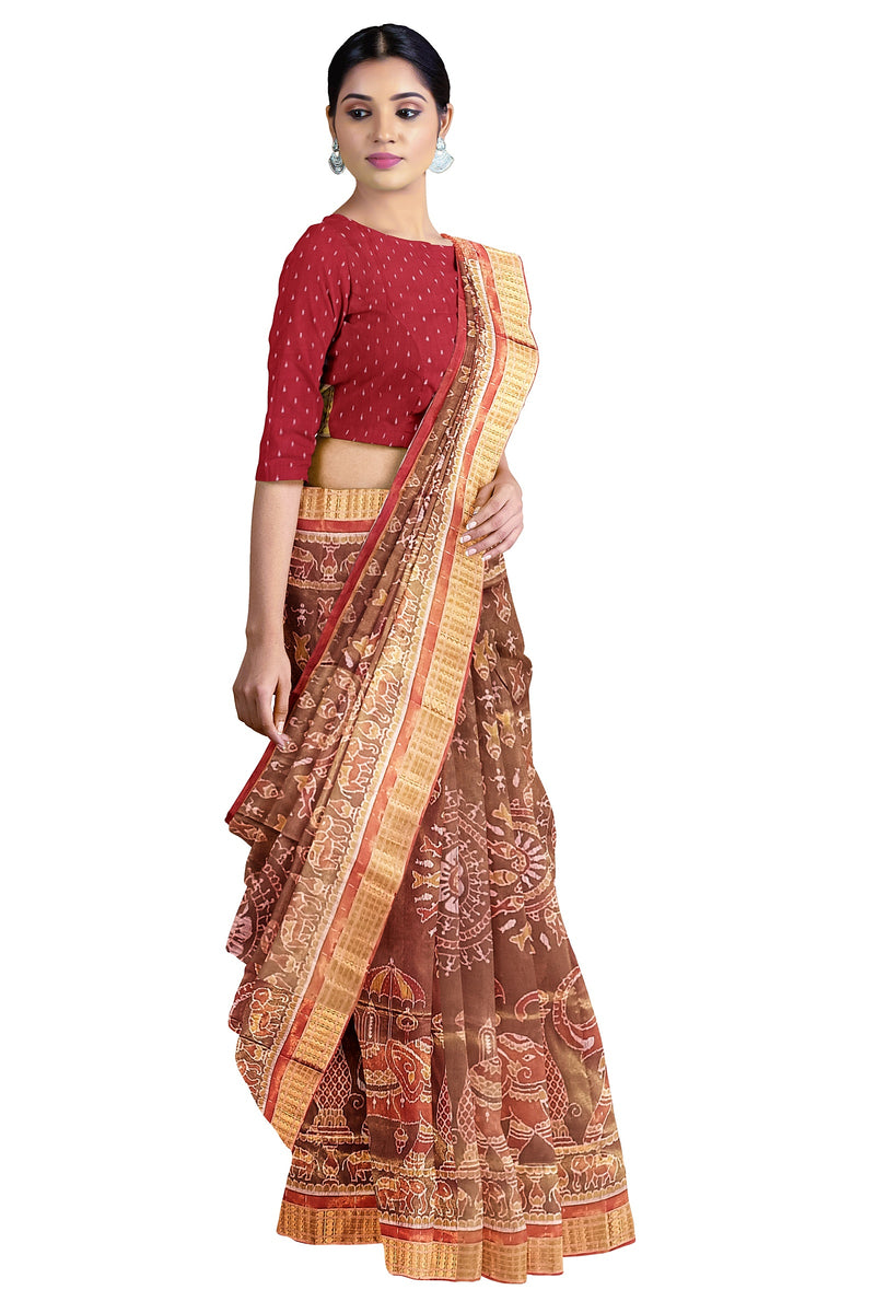 Exquiste Sambalpuri tissue silk saree with blouse piece