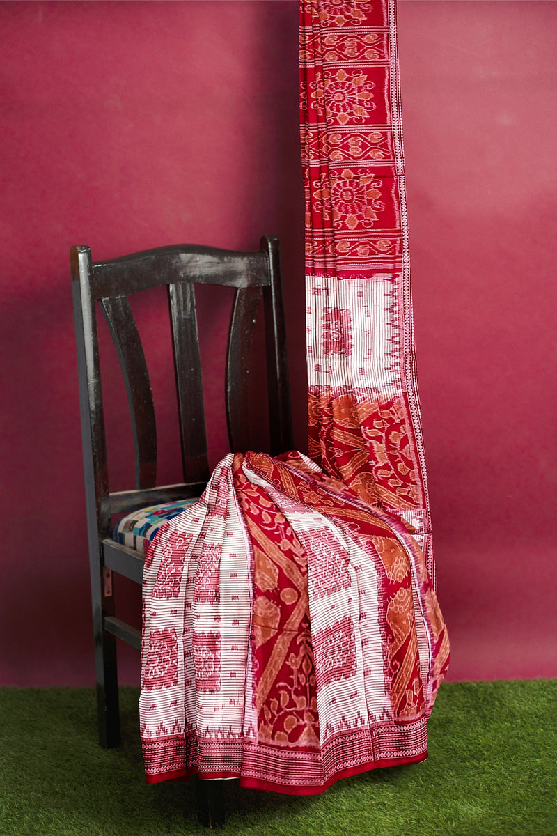 Sambalpuri cotton saree with blouse piece