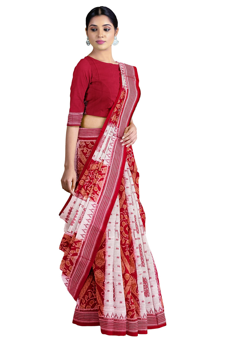 Sambalpuri cotton saree with blouse piece