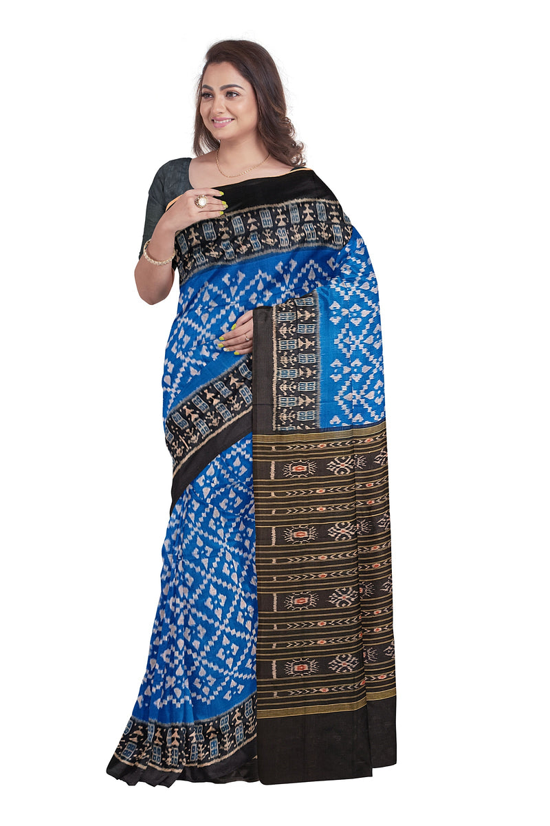 Plain boarder Sambalpuri cotton saree with blouse piece
