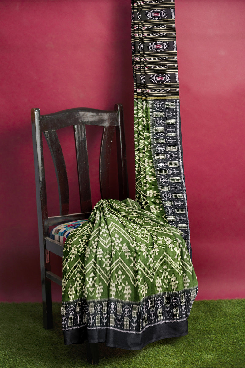 Plain boarder Sambalpuri cotton saree with blouse piece