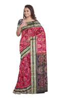 Exquisite Konark temple and Wheel design sambalpuri cotton saree with blouse piece