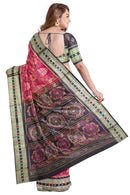 Exquisite Konark temple and Wheel design sambalpuri cotton saree with blouse piece