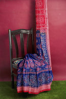 Butterfly and Peacock design Sambalpuri cotton saree with blouse piece