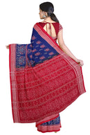 Butterfly and Peacock design Sambalpuri cotton saree with blouse piece
