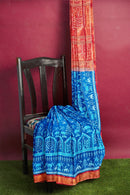 Exquiste Tribal village life Design Sambalpuri Half tissue silk saree with blouse piece
