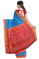 Exquiste Tribal village life Design Sambalpuri Half tissue silk saree with blouse piece