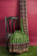 Beautiful Parroet designs Sambalpuri cotton saree with blouse piece