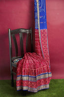 Exquisite multi boarder and Tribal design sambalpuri cotton saree with blouse piece