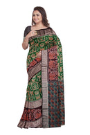 Exquisite multi boarder and Tribal design sambalpuri cotton saree with blouse piece