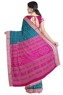 Beautiful Terracotta design sambalpuri cotton saree with blouse piece