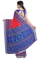 Beautiful Terracotta design Sambalpuri silk saree with blouse piece