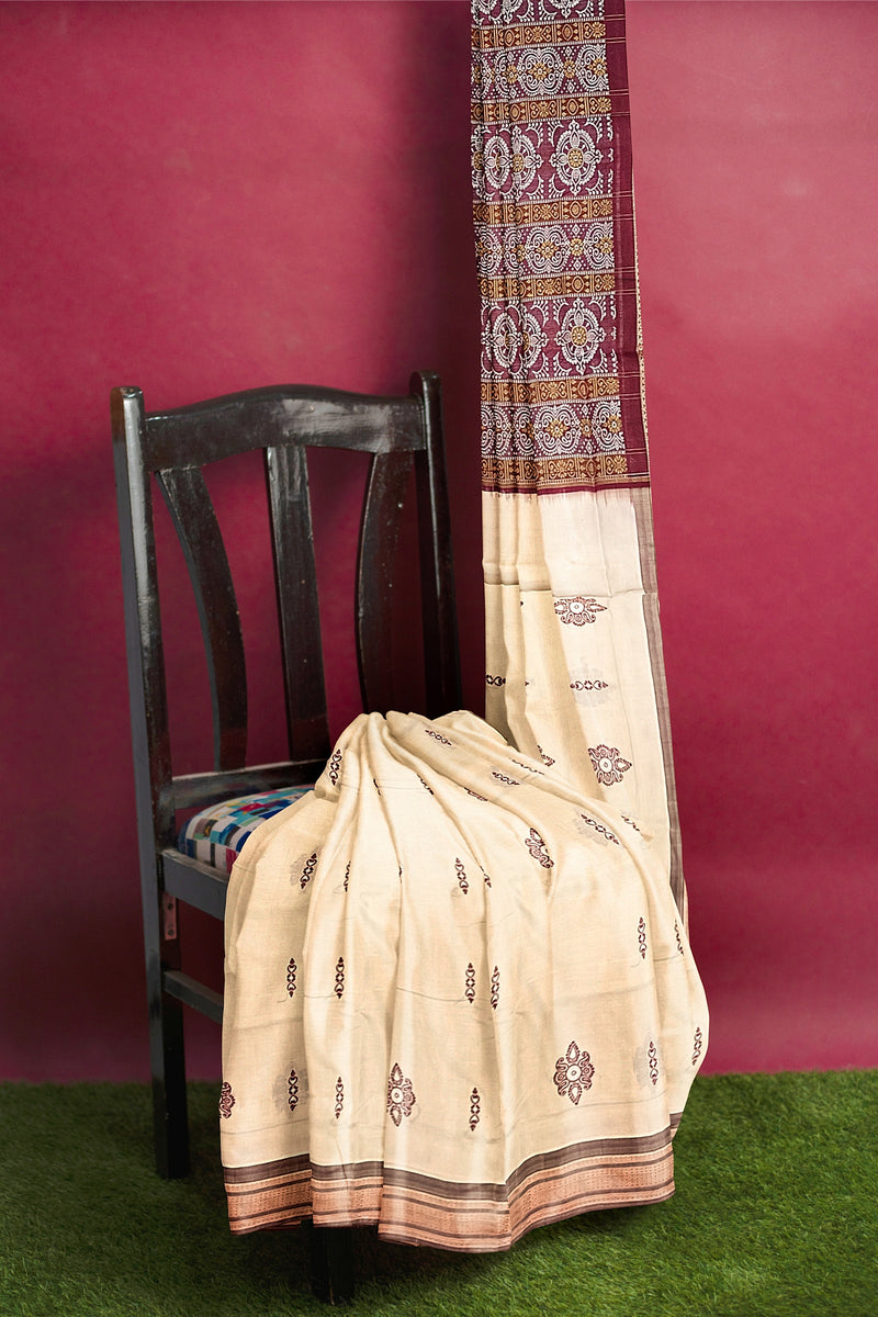 Padam deisgn bomkai cotton saree with blouse piece