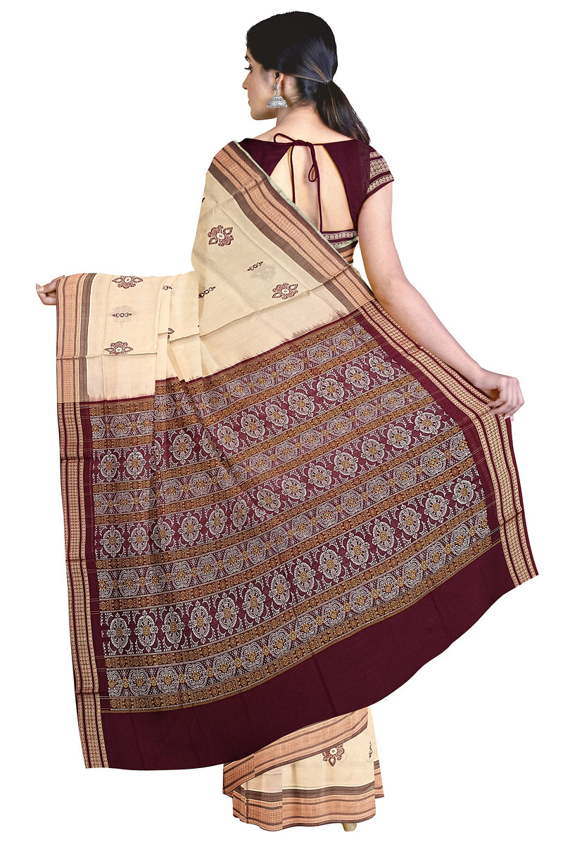 Padam deisgn bomkai cotton saree with blouse piece