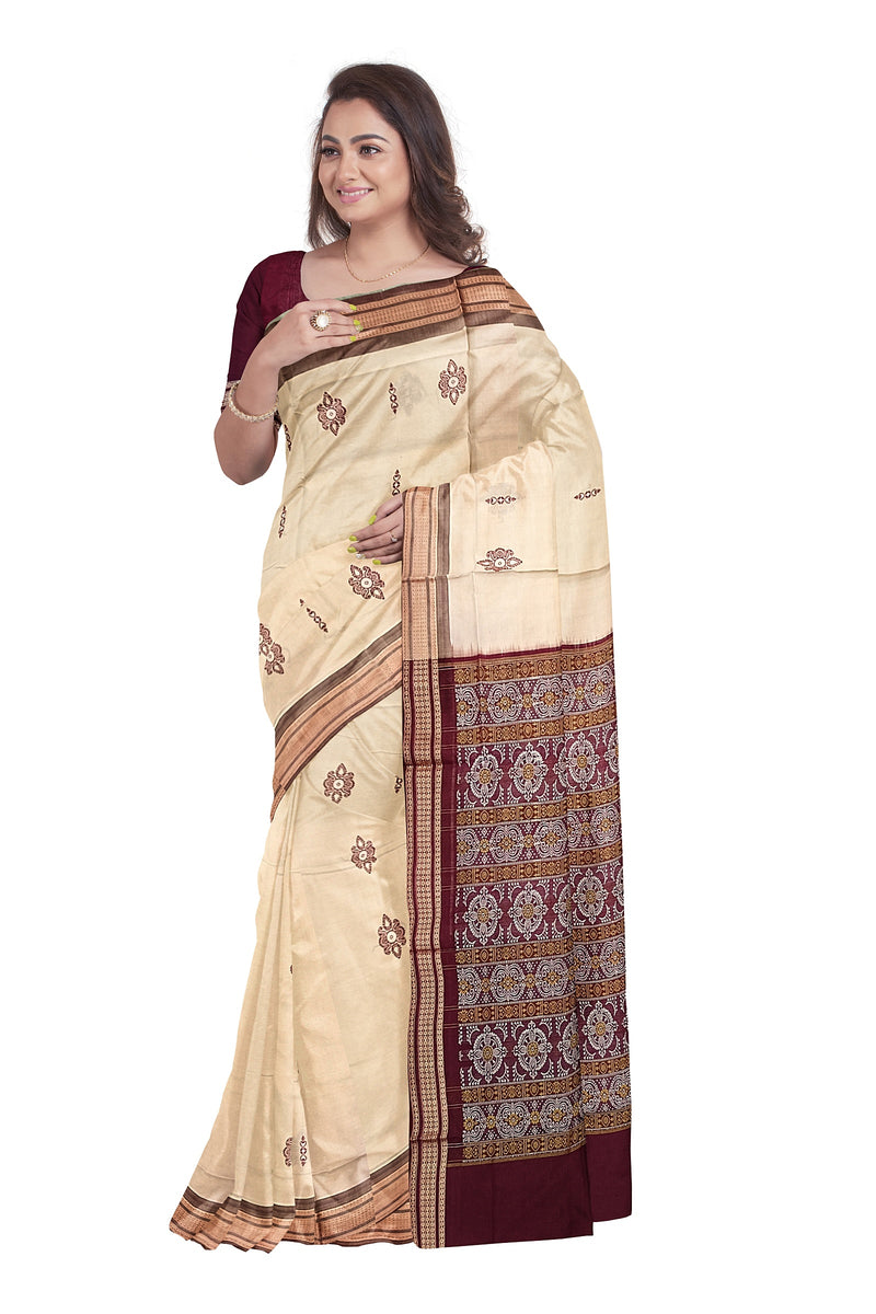 Padam deisgn bomkai cotton saree with blouse piece