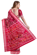 Exquisite Collecting Mahua Flower design Sambalpuri Cotton Saree with work Blouse piece