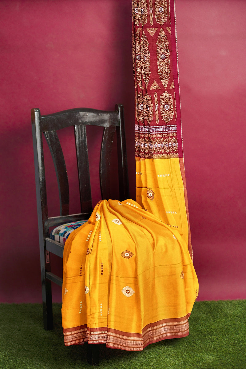 Padam deisgn bomkai cotton saree with blouse piece