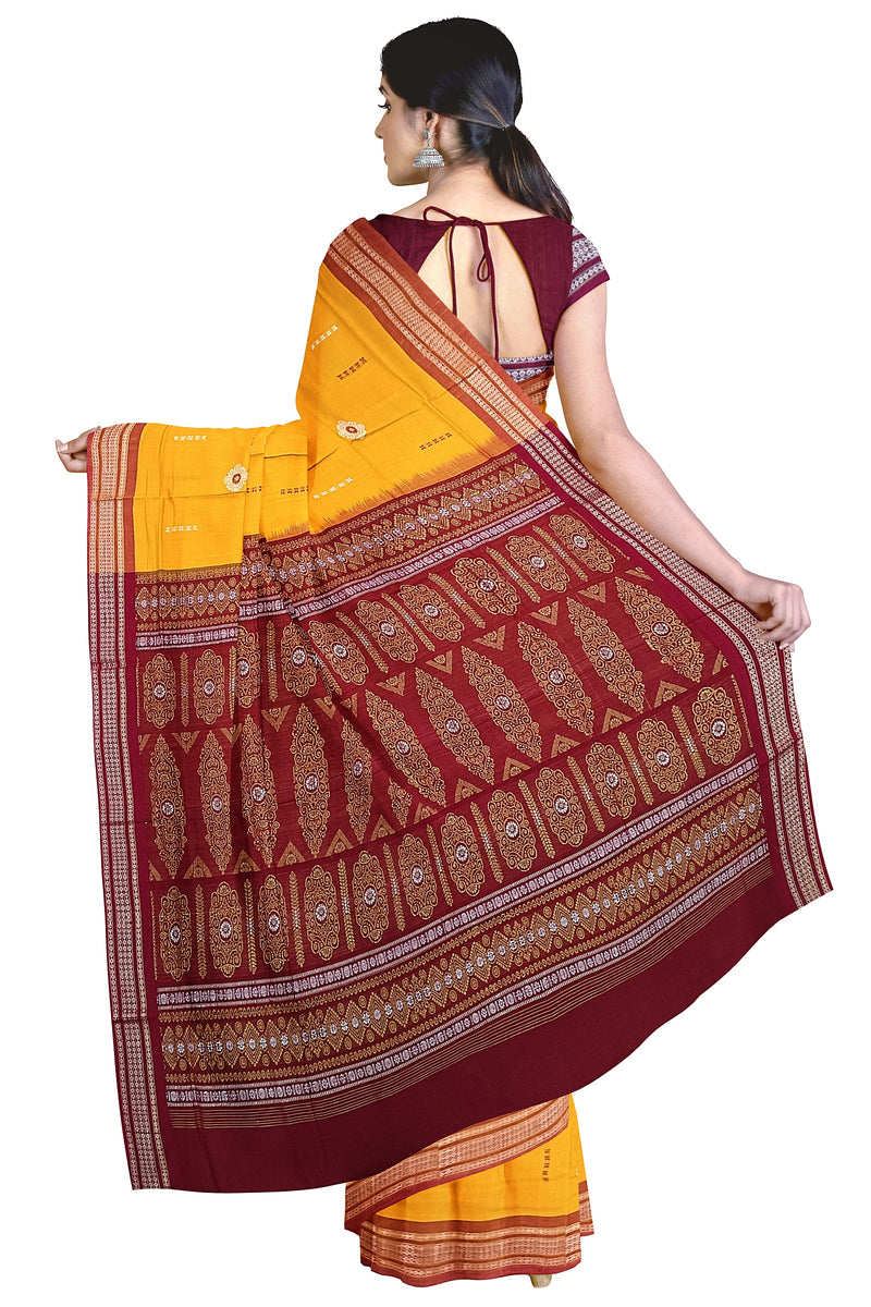 Padam deisgn bomkai cotton saree with blouse piece