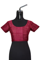 Sambalpuri Tusser Silk Phodakumbha boarder and check check body saree with blouse piece