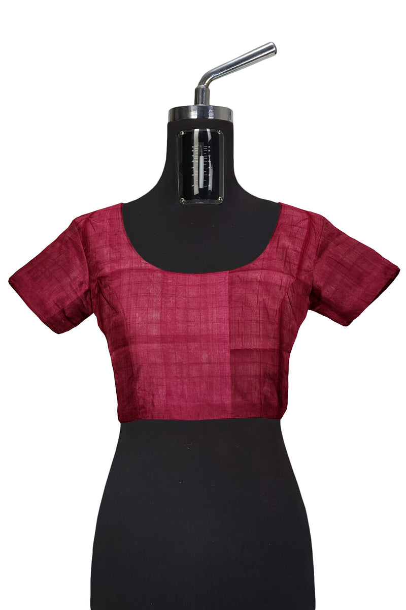 Sambalpuri Tusser Silk Phodakumbha boarder and check check body saree with blouse piece