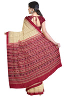 Sambalpuri Tusser Silk Phodakumbha boarder and check check body saree with blouse piece