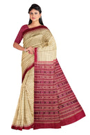 Sambalpuri Tusser Silk Phodakumbha boarder and check check body saree with blouse piece