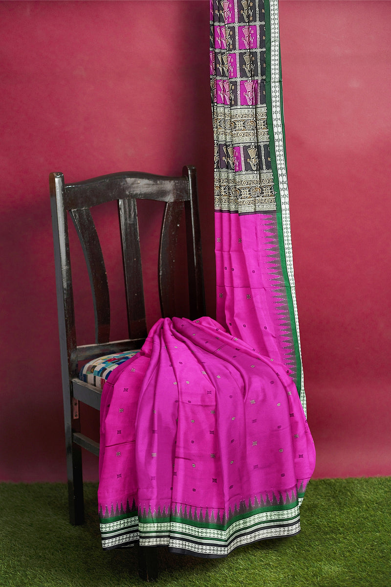 Bomkai silk saree with blouse piece