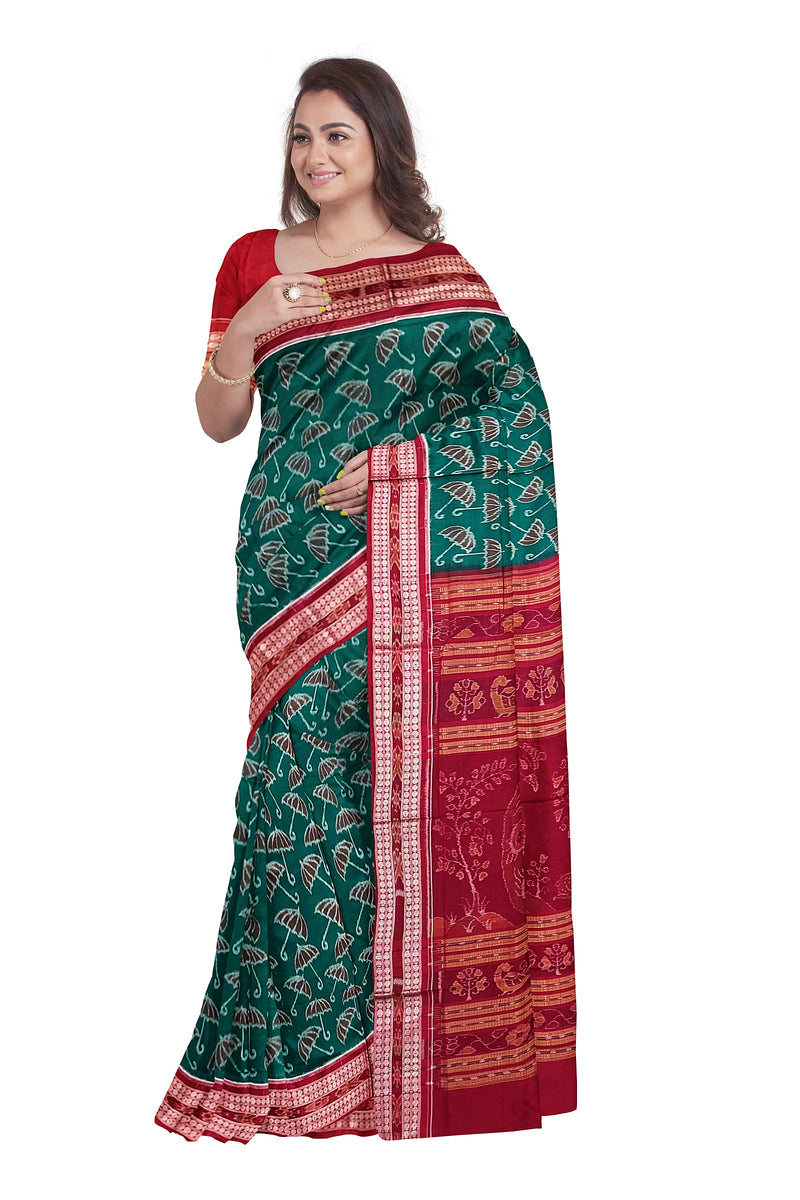 Exquisite  Umbrella design Sambalpuri cotton saree with blouse piece