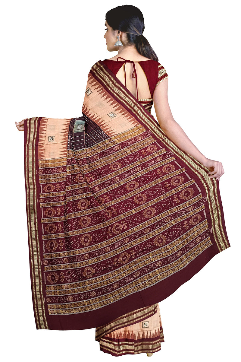 Bomkai cotton saree with blouse piece