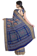 Animal Design Sambalpuri cotton saree with worked blouse piece