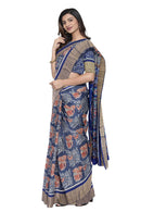 Animal Design Sambalpuri cotton saree with worked blouse piece