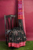 Beautiful Rainy day in hill and river side design Premium Sambalpuri cotton saree with blouse piece