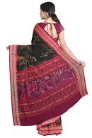 Beautiful village life design Sambalpuri cotton saree with blouse piece