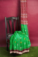 Aradhana and kalash motifs Bomkai Silk Saree with Blouse piece