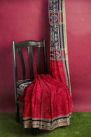 Exclusie shadow color with village lady design Premium Sambalpuri cotton saree with blouse piece