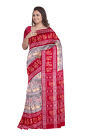 Exquisite peacock design Sambalpuri cotton saree with blouse piece