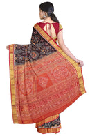 Exquiste terracotta Design Sambalpuri Half tissue silk saree with blouse piece