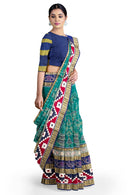 Lahari multi boarder with Terracotta design SAMBALPURI cotton saree with blouse piece