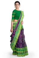 Lotus design multi boarder with parrot design SAMBALPURI cotton saree with blouse piece