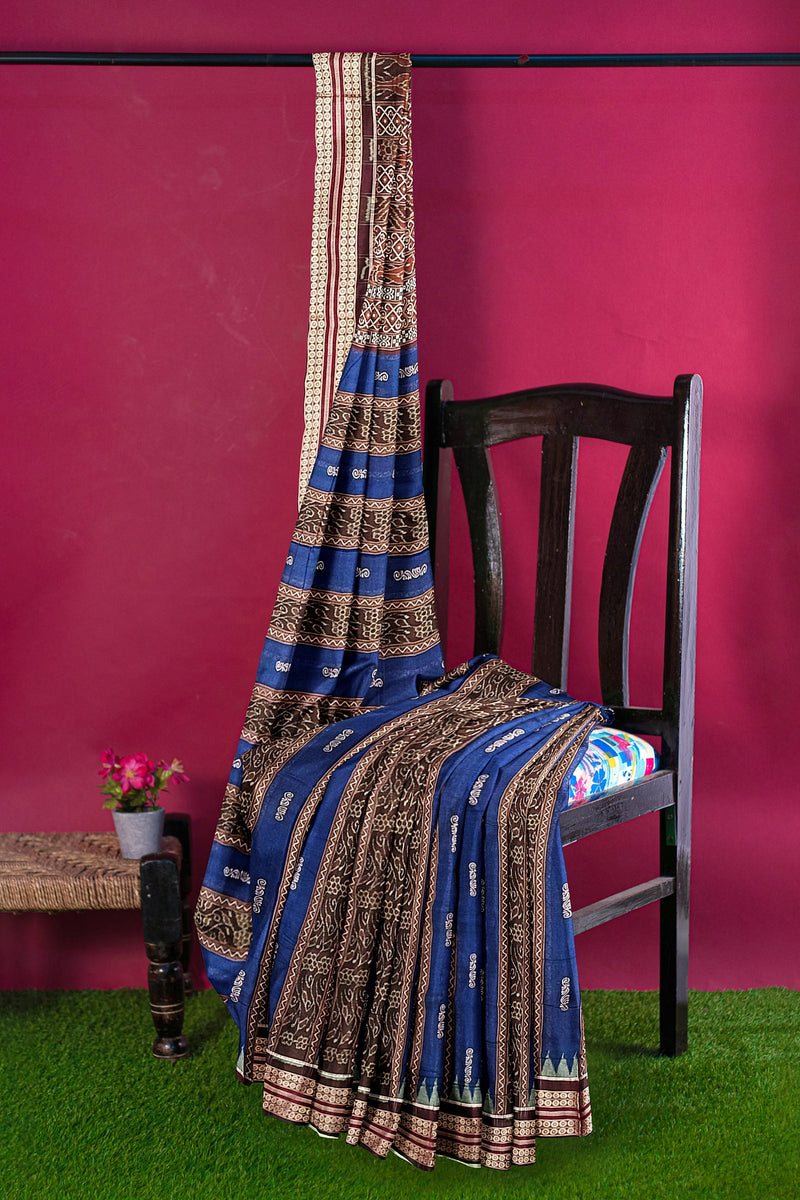 Bomkai cotton saree with blouse piece