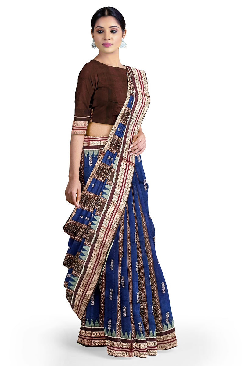 Bomkai cotton saree with blouse piece
