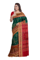 Flower and Peacock design Sambalpuri cotton saree with blouse piece