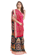 Beautiful Konark temple and wheel and lions design Sambalpuri silk saree with blouse piece
