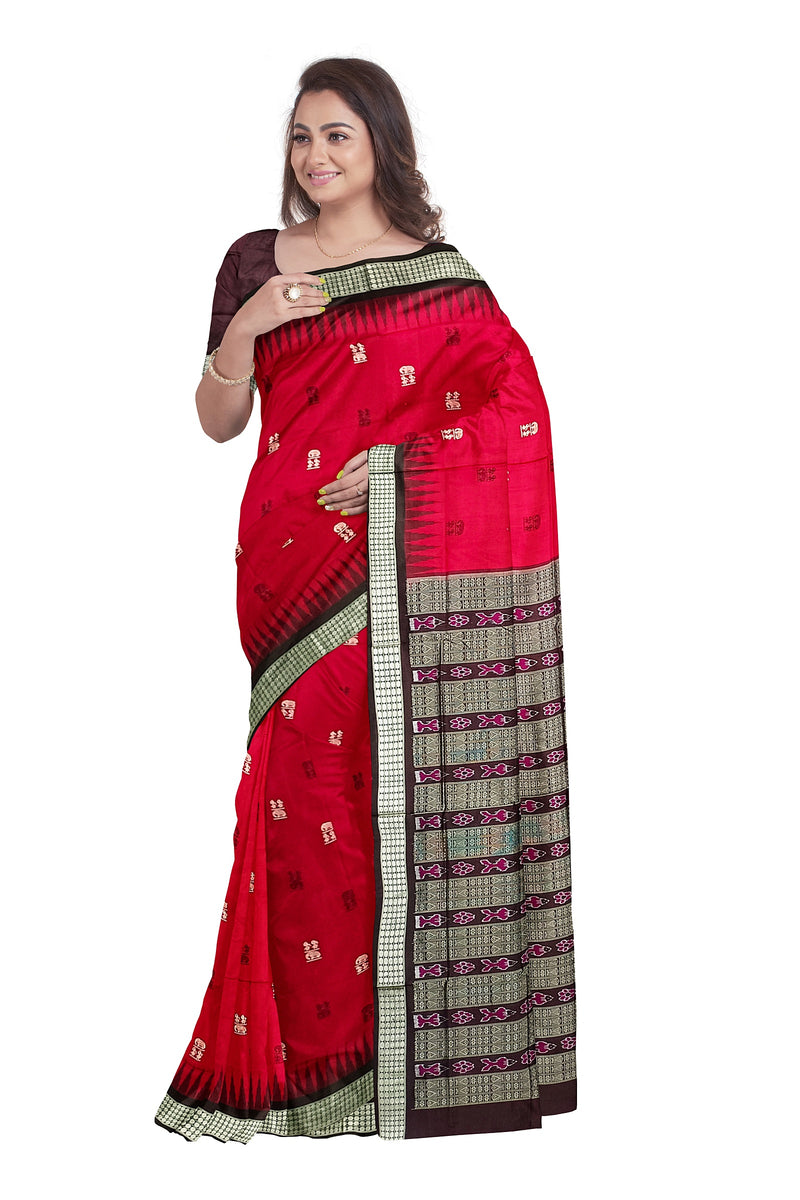 Bomkai silk saree with blouse piece