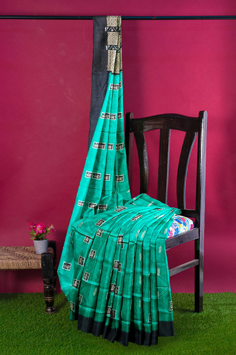 Doll design Bomkai silk saree with blouse piece