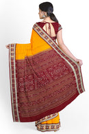 Pasapalli boarder Sambalpuri silk saree with blouse piece