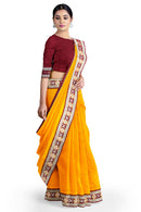 Pasapalli boarder Sambalpuri silk saree with blouse piece