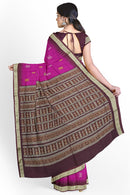 Doll design bomkai silk saree with blouse piece